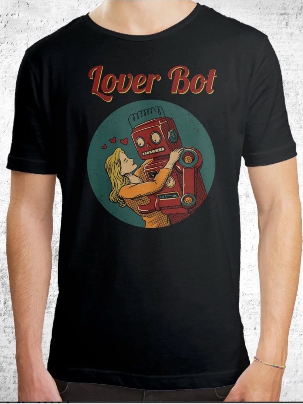 Romwe “Love Bot” Graphic Tee NWT XL Retro Comic Robot Print